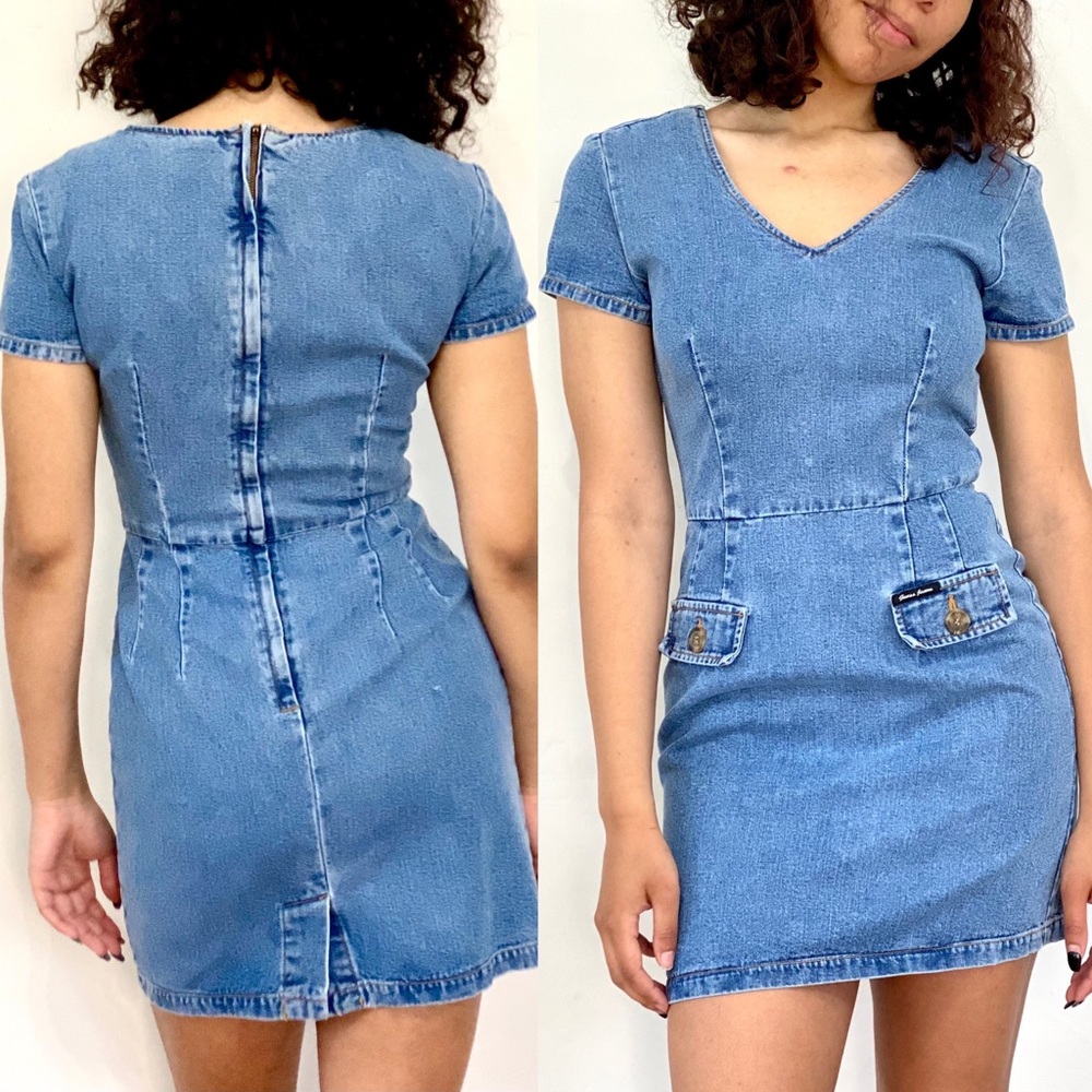 Guess Denim Mini Dress Vintage 1990s